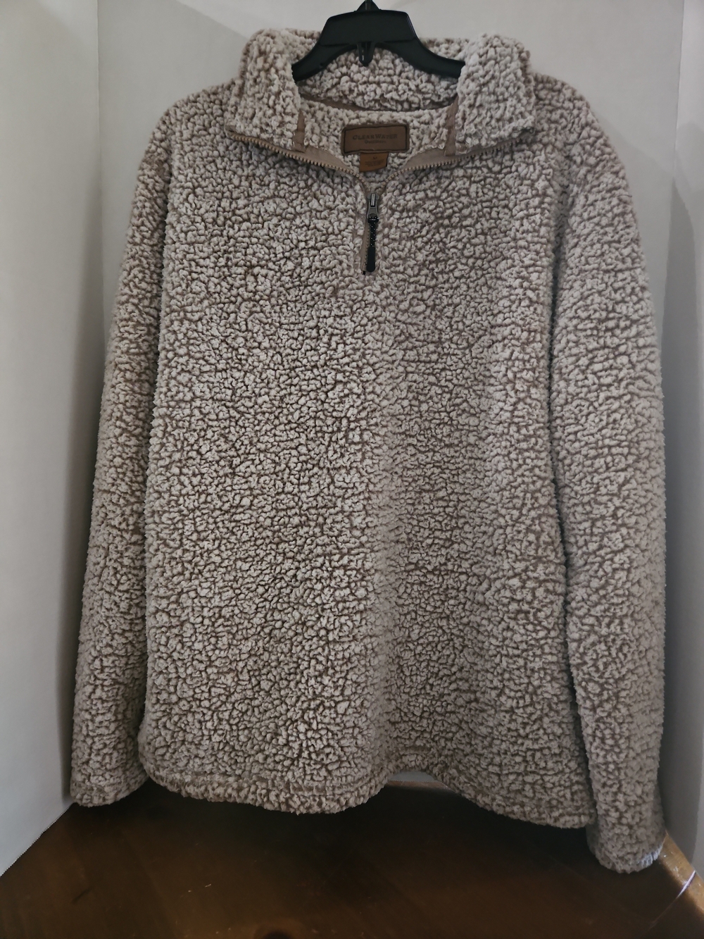Men's Lightweight Sherpa Quarter-Zip Shirt Jacket - Taupe